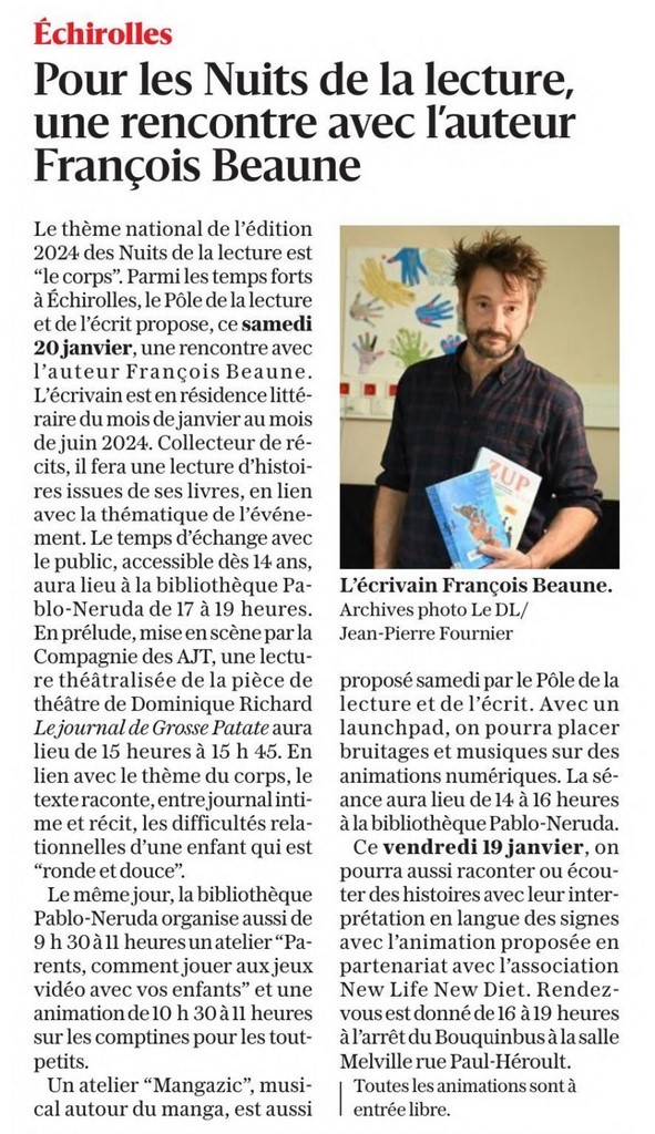 Article Dauphiné Libéré du 19 Janvier 2024