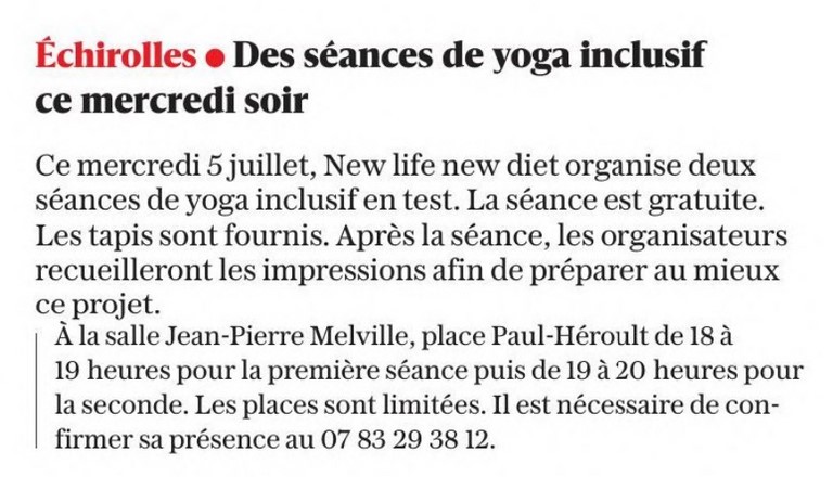 Article Dauphiné Libéré du 5 Juillet 2023
